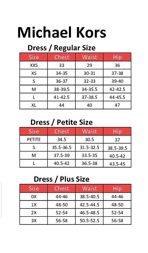 mk size guide